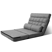 Load image into Gallery viewer, Ashley Rose Lounge Sofa Bed 2-seater Floor Folding Fabric Grey - Ashley Rose