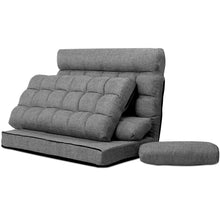 Load image into Gallery viewer, Ashley Rose Lounge Sofa Bed 2-seater Floor Folding Fabric Grey - Ashley Rose