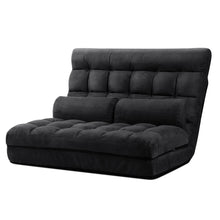 Load image into Gallery viewer, Ashley Rose Lounge Sofa Bed 2-seater Floor Folding Suede Charcoal - Ashley Rose