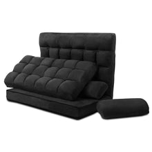 Load image into Gallery viewer, Ashley Rose Lounge Sofa Bed 2-seater Floor Folding Suede Charcoal - Ashley Rose