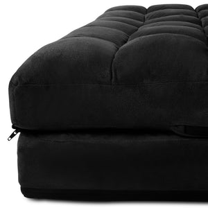 Ashley Rose Lounge Sofa Bed 2-seater Floor Folding Suede Charcoal - Ashley Rose