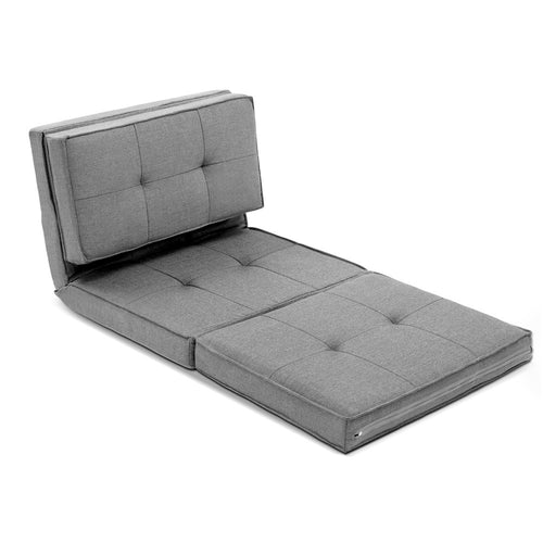 Ashley Rose Lounge Sofa Floor Couch Chaise Chair Recliner Futon Linen Folding Grey - Ashley Rose