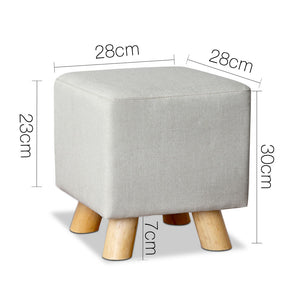 Ashley Rose Fabric Square Foot Stool - Beige - Ashley Rose