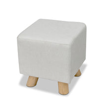 Load image into Gallery viewer, Ashley Rose Fabric Square Foot Stool - Beige - Ashley Rose