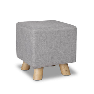 Ashley Rose Fabric Square Foot Stool - Grey - Ashley Rose