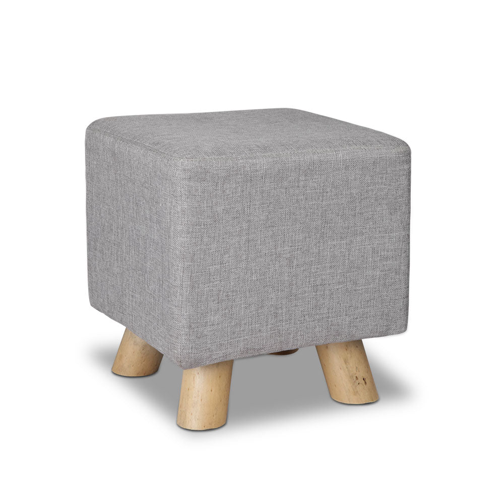 Ashley Rose Fabric Square Foot Stool - Grey - Ashley Rose