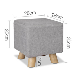 Ashley Rose Fabric Square Foot Stool - Grey - Ashley Rose