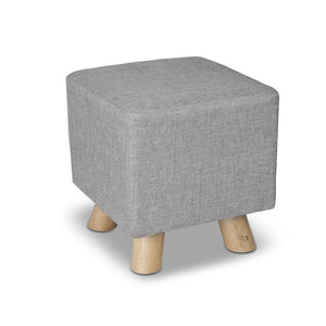 Ashley Rose Fabric Square Foot Stool - Grey - Ashley Rose