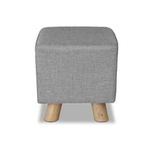 Load image into Gallery viewer, Ashley Rose Fabric Square Foot Stool - Grey - Ashley Rose