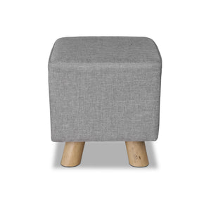 Ashley Rose Fabric Square Foot Stool - Grey - Ashley Rose