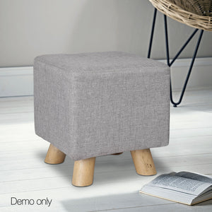 Ashley Rose Fabric Square Foot Stool - Grey - Ashley Rose