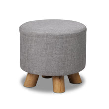 Load image into Gallery viewer, Ashley Rose Fabric Round Ottoman - Grey - Ashley Rose