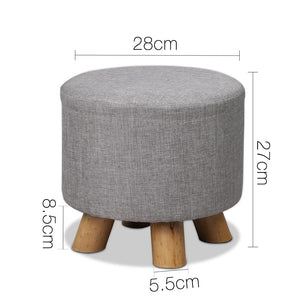 Ashley Rose Fabric Round Ottoman - Grey - Ashley Rose