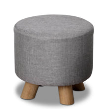 Load image into Gallery viewer, Ashley Rose Fabric Round Ottoman - Grey - Ashley Rose