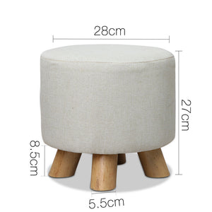 Ashley Rose Fabric Round Ottoman - Light Beige - Ashley Rose