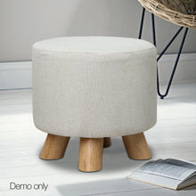 Load image into Gallery viewer, Ashley Rose Fabric Round Ottoman - Light Beige - Ashley Rose