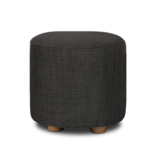 Ashley Rose Pine Wood Round Ottoman Foot Stool - Charcoal - Ashley Rose