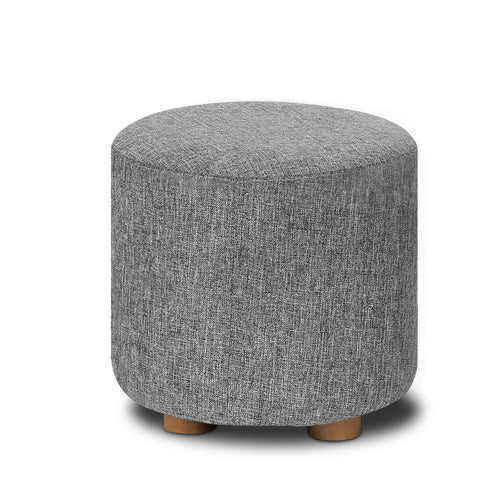 Ashley Rose Fabric Round Ottoman - Grey - Ashley Rose