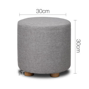 Ashley Rose Fabric Round Ottoman - Light Grey - Ashley Rose