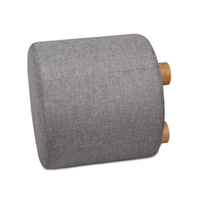 Ashley Rose Fabric Round Ottoman - Light Grey - Ashley Rose