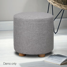 Load image into Gallery viewer, Ashley Rose Fabric Round Ottoman - Light Grey - Ashley Rose