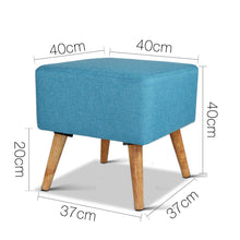 Load image into Gallery viewer, Ashley Rose Fabric Square Foot Stool - Blue - Ashley Rose