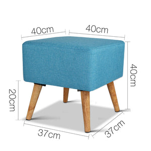 Ashley Rose Fabric Square Foot Stool - Blue - Ashley Rose