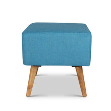 Load image into Gallery viewer, Ashley Rose Fabric Square Foot Stool - Blue - Ashley Rose