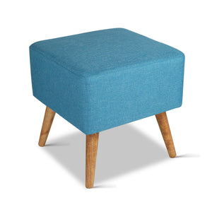 Ashley Rose Fabric Square Foot Stool - Blue - Ashley Rose