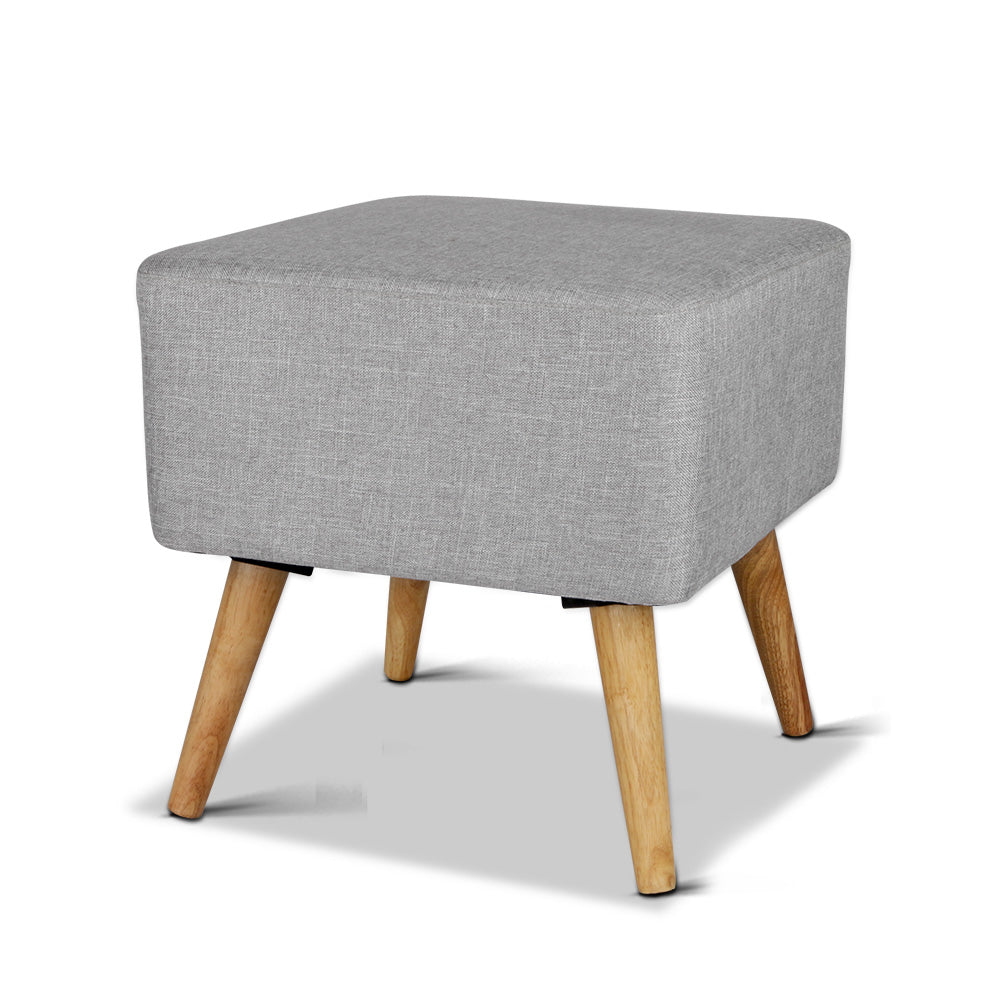 Ashley Rose Fabric Square Foot Stool - Grey - Ashley Rose