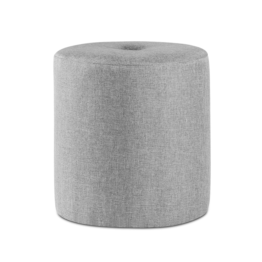 Ashley Rose Ottoman Footstool Foot Rest Stool Fabric Light Grey - Ashley Rose