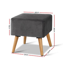 Load image into Gallery viewer, Ashley Rose Velvet Footstool- Dark Grey - Ashley Rose