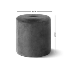 Load image into Gallery viewer, Ashley Rose Round Velvet Ottoman - Grey - Ashley Rose