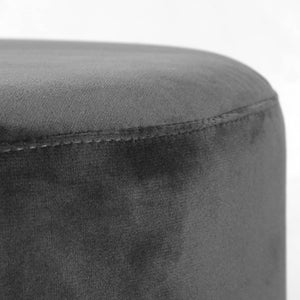 Ashley Rose Round Velvet Ottoman - Grey - Ashley Rose