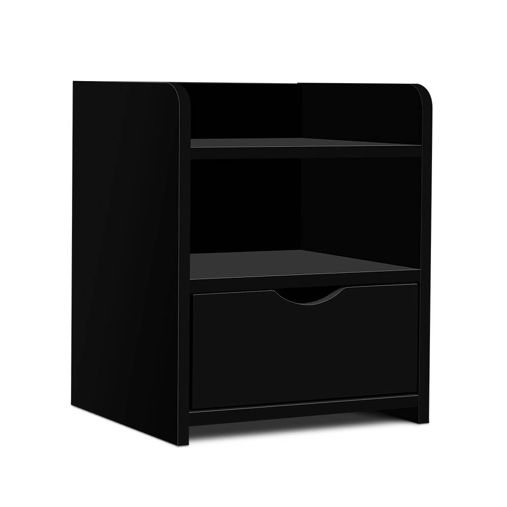 Ashley Rose Bedside Table Drawer - Black - Ashley Rose