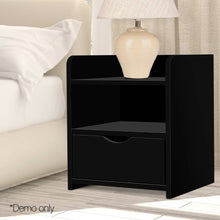 Load image into Gallery viewer, Ashley Rose Bedside Table Drawer - Black - Ashley Rose