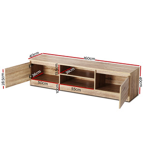 Ashley Rose 160CM TV Stand Entertainment Unit Lowline Storage Cabinet Wooden - Ashley Rose