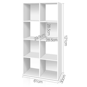 Ashley Rose 8 Cube Display Storage Shelf - White - Ashley Rose