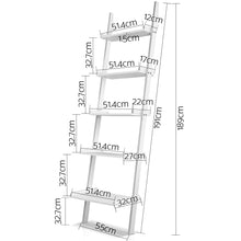 Load image into Gallery viewer, Ashley Rose 5 Tier Wooden Ladder Wall Shelf Rack - White - Ashley Rose