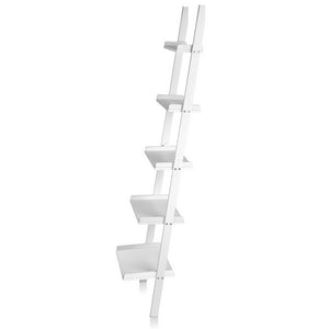 Ashley Rose 5 Tier Wooden Ladder Wall Shelf Rack - White - Ashley Rose