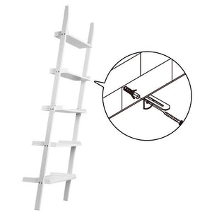 Ashley Rose 5 Tier Wooden Ladder Wall Shelf Rack - White - Ashley Rose