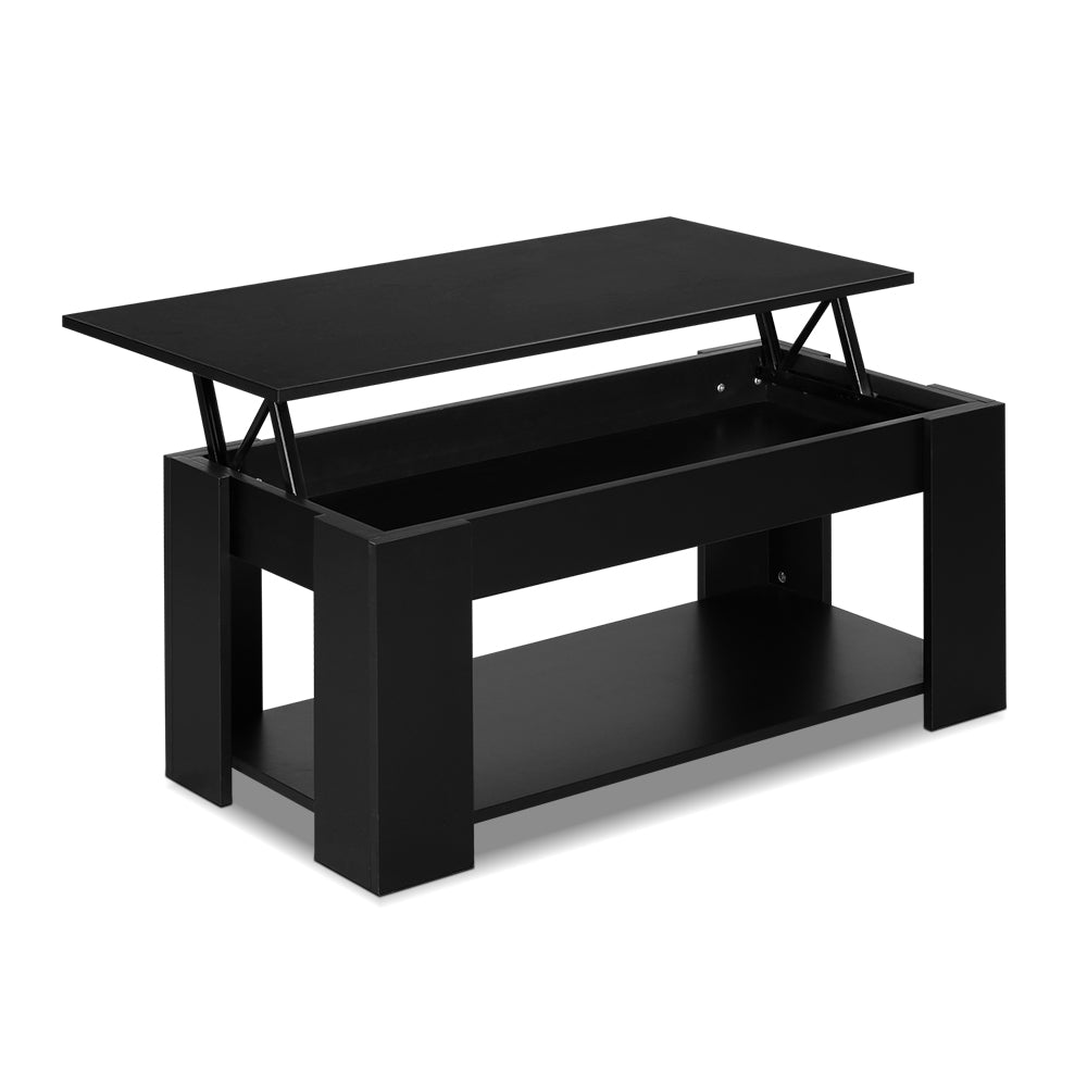 Ashley Rose Lift Up Top Coffee Table Storage Shelf Black - Ashley Rose