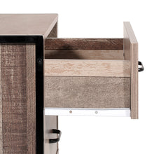 Load image into Gallery viewer, Ashley Rose Bedside Table Drawers Nightstand Metal Oak - Ashley Rose