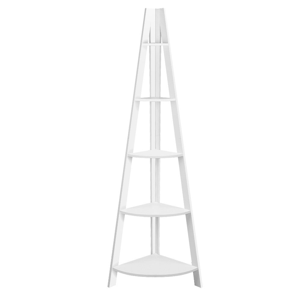 Ashley Rose 5 Tier Corner Ladder Bookshelf - White - Ashley Rose