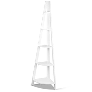 Ashley Rose 5 Tier Corner Ladder Bookshelf - White - Ashley Rose