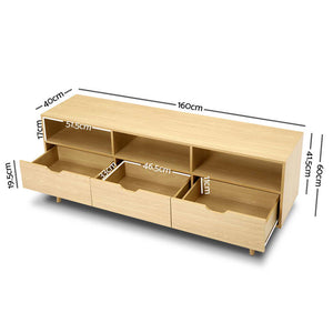 Ashley Rose Wooden Scandinavian Entertainment Unit - Natural - Ashley Rose