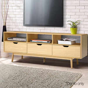 Ashley Rose Wooden Scandinavian Entertainment Unit - Natural - Ashley Rose