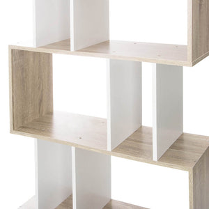 Ashley Rose 5 Tier Display Book Storage Shelf Unit - White Brown - Ashley Rose