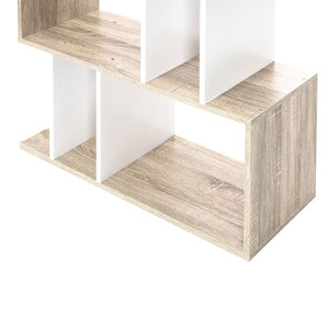 Ashley Rose 5 Tier Display Book Storage Shelf Unit - White Brown - Ashley Rose