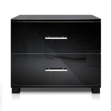 Load image into Gallery viewer, Ashley Rose High Gloss Two Drawers Bedside Table - Black - Ashley Rose